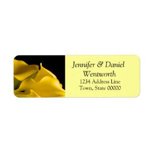 Flower Address Labels Yellow Calla Lilies