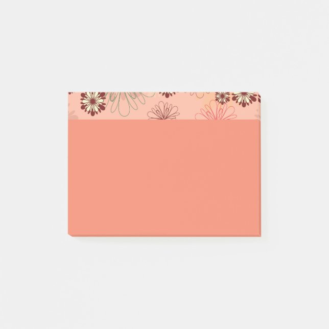 Flower Adornments Peach Colour Post-it Notes (Front)