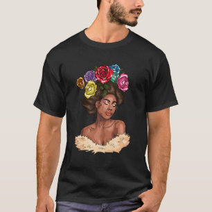 Flower Afro African American Natural Black Hair La T-Shirt