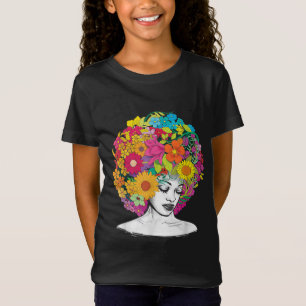 Flower Afro Women Black Queen African American Mel T-Shirt