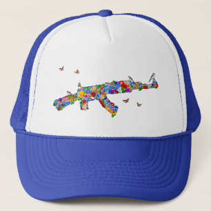 Flower AK47 with Birds and Butterflies Trucker Hat