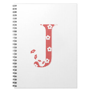 flower alphabet J (red and dots)l Notebook