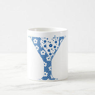 flower alphabet Y (blue and dots) Coffee Mug