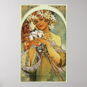 Flower Alphonse Mucha Fine Art Poster
