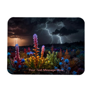 Flower Amidst the Lightning Storm Magnet