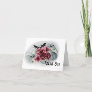 Flower and Bat Thank You Card