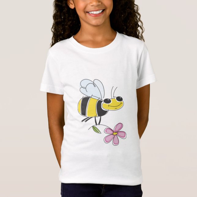Flower and Bee Tee for Kids (Front)