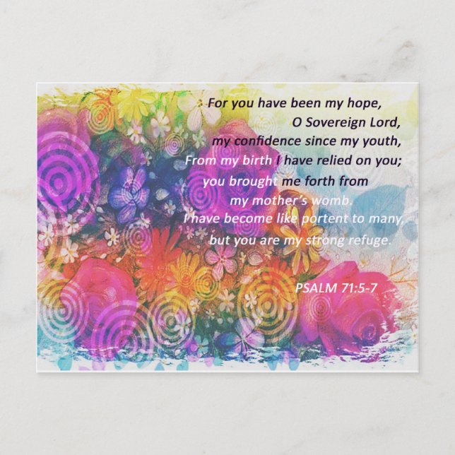 Flower and Bible verse "Rose and dazy" Postcard (Front)