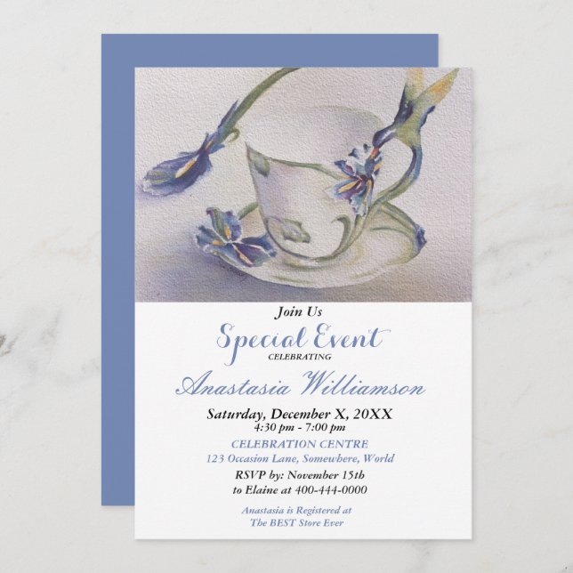 FLOWER AND BIRD PARTY EVENT INVITE (Front/Back)