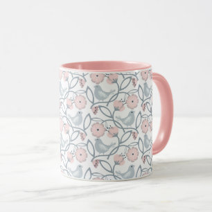 Flower and Birds Seamless Pattern Mug