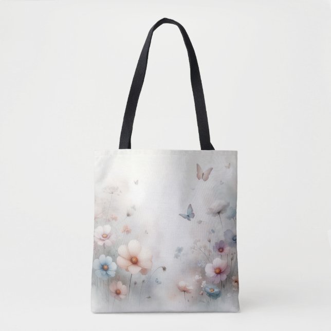 Flower and Buttefly Dance Tote Bag (Front)