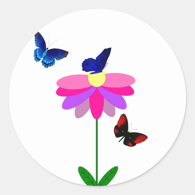 Flower and Butterflies Stickers (Front)