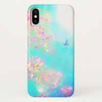 Flower and butterfly floral spring blue pink