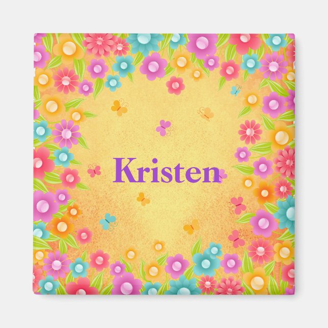 Flower and butterfly name magnet (Front)