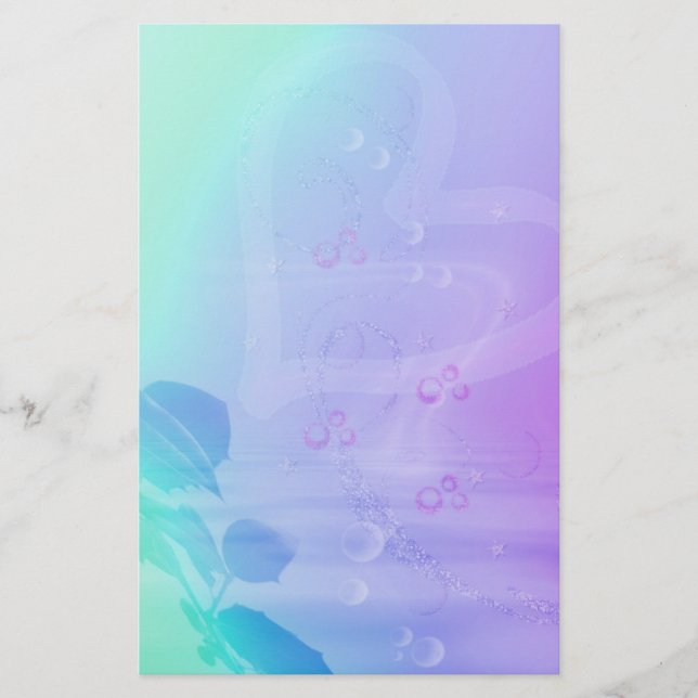 Flower and Heart Stationery (Front)