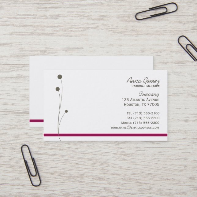 Flower and Line Business Card (Front/Back In Situ)