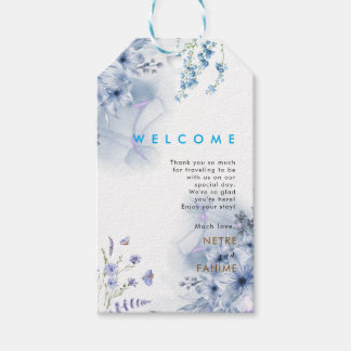 Flower and Pink  Leaf Wedding Welcome Gift Tags