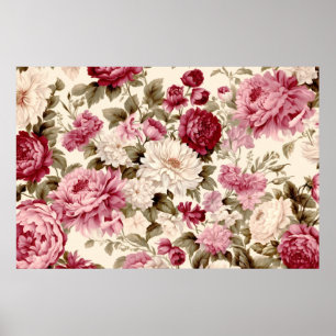 Flower and plant pattern poster
