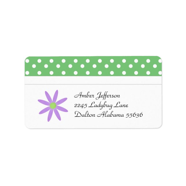 Flower and Polka Dot Address Labels (Front)