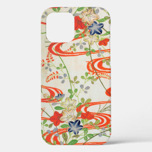 Flower and Running Water, Japanese Design iPhone 12 Case