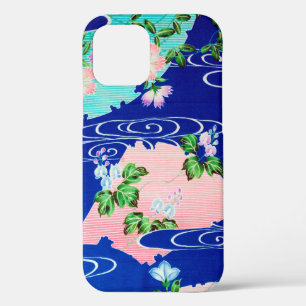 Flower and Running Water, Japanese Design iPhone 12 Case