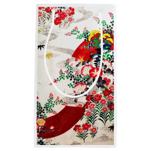 Flower and Running Water, Japanese Design Small Gift Bag (Front)