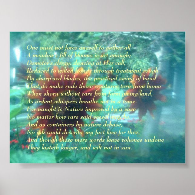 Flower and Sonnet Poster (Front)