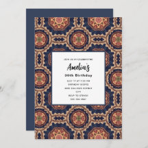 Flower and Star Shapes Decorative Design Birthday