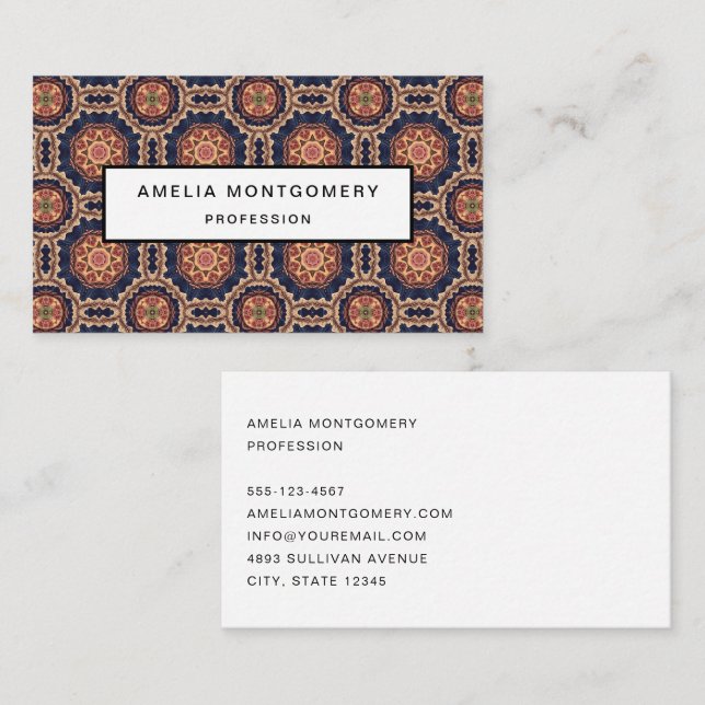 Flower and Star Shapes Decorative Design Business Card (Front/Back)