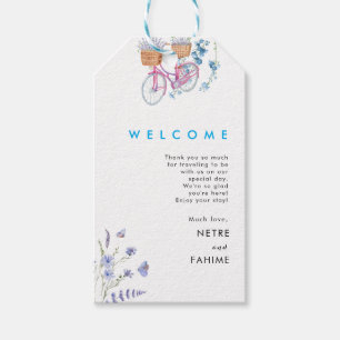 Flower and white Leaf Wedding Welcome Gift Tags