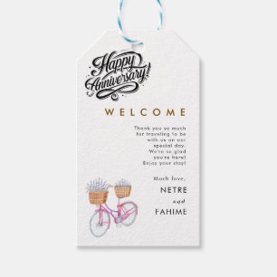 Flower and white Leaf Wedding Welcome Gift Tags