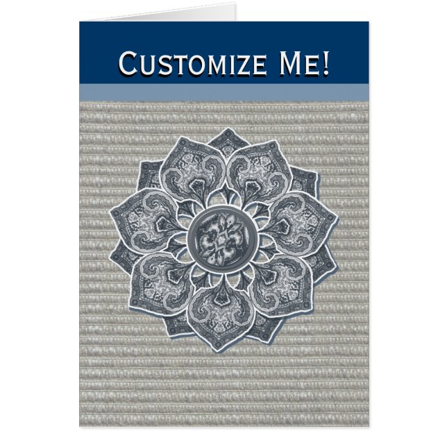 Flower Applique with Digital Faux Fabric (Front)