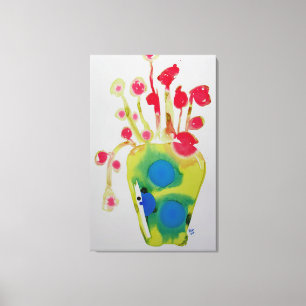 Flower Arrangement Abstract Painting Canvas Print