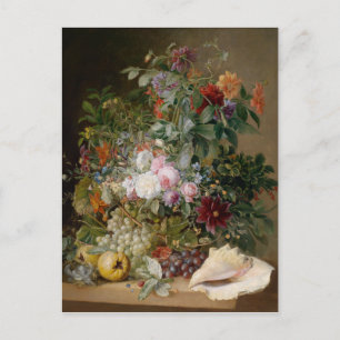 Flower Arrangement and Seashell Postcard