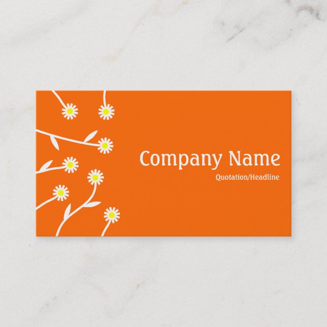 Flower Arrangement - Orange FF6600 Business Card (Front)