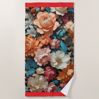 Flower Art Beach Towel