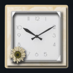 Flower art deco square wall clock<br><div class="desc">Great clock design. You will love it like others. Be free to use this design for other product you like or to customise and add your text. Follow me for more. Thank you. Have a nice day.</div>
