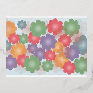 Flower art Design Foil Invitation Postcard