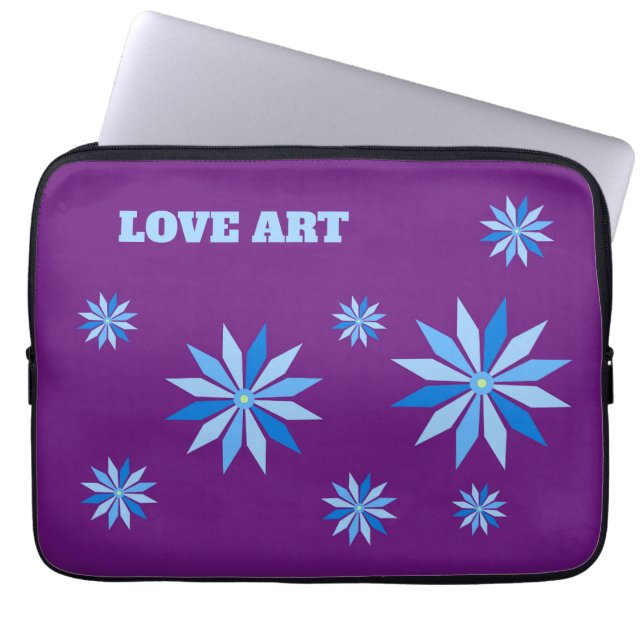 flower art for gift laptop sleeve (Front)