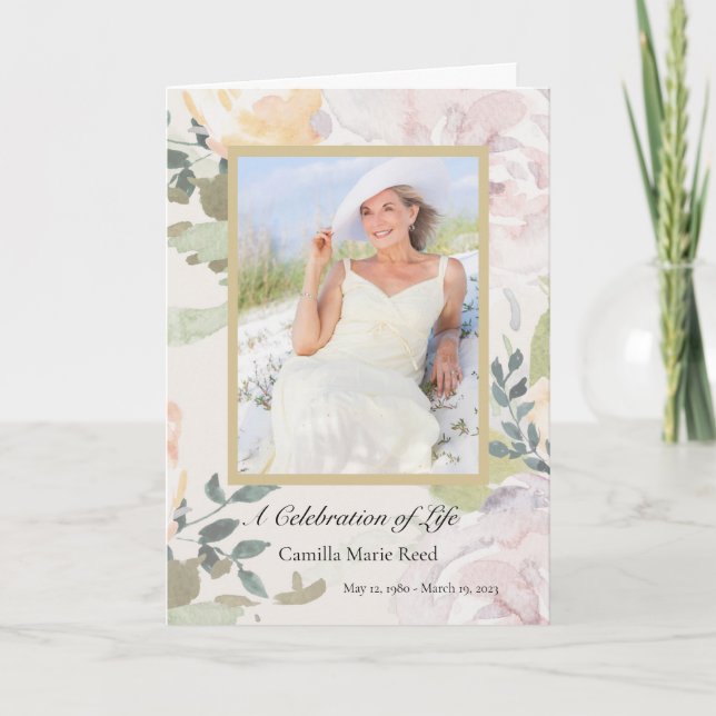 Flower Art Memorial Program Programme (Front)