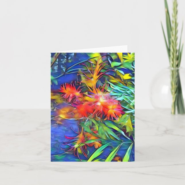 Flower Art Native Bottle Brush Card (Front)