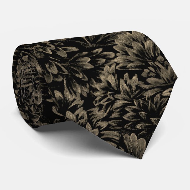Flower Art Ties Floral Art Neck Ties  (Rolled)