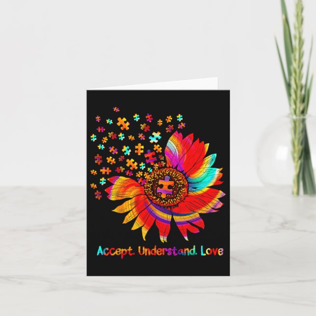 Flower Asd Accept Understand Love  Card (Front)
