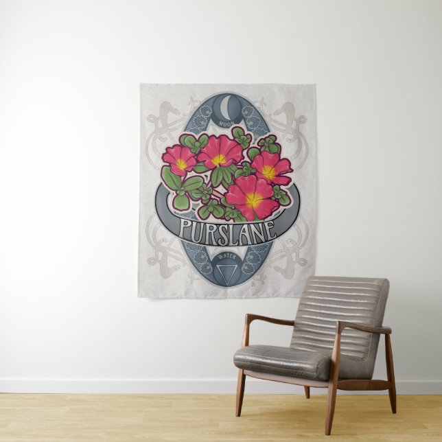 Flower Astrology and Magic - Purslane Tapestry (In Situ)