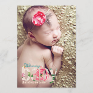 FLOWER BABY ANNOUNCEMENT