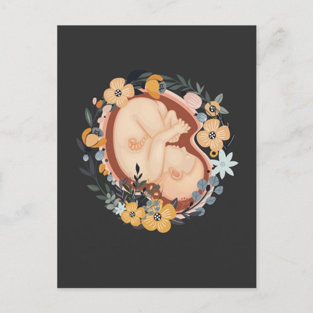 Flower Baby Pregnant Mother Midwife Postcard (Front)