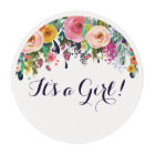 Flower Baby Shower Cupcake Cookie Frosting Round