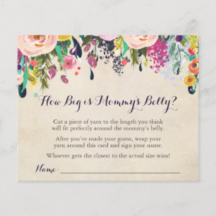 Flower Baby Shower How Big is Mummy's Belly Game