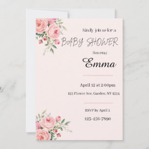 Flower baby shower invitation