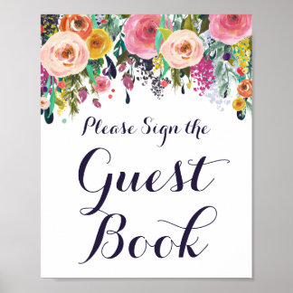 Flower Baby Shower Sign the Guest Book Sign